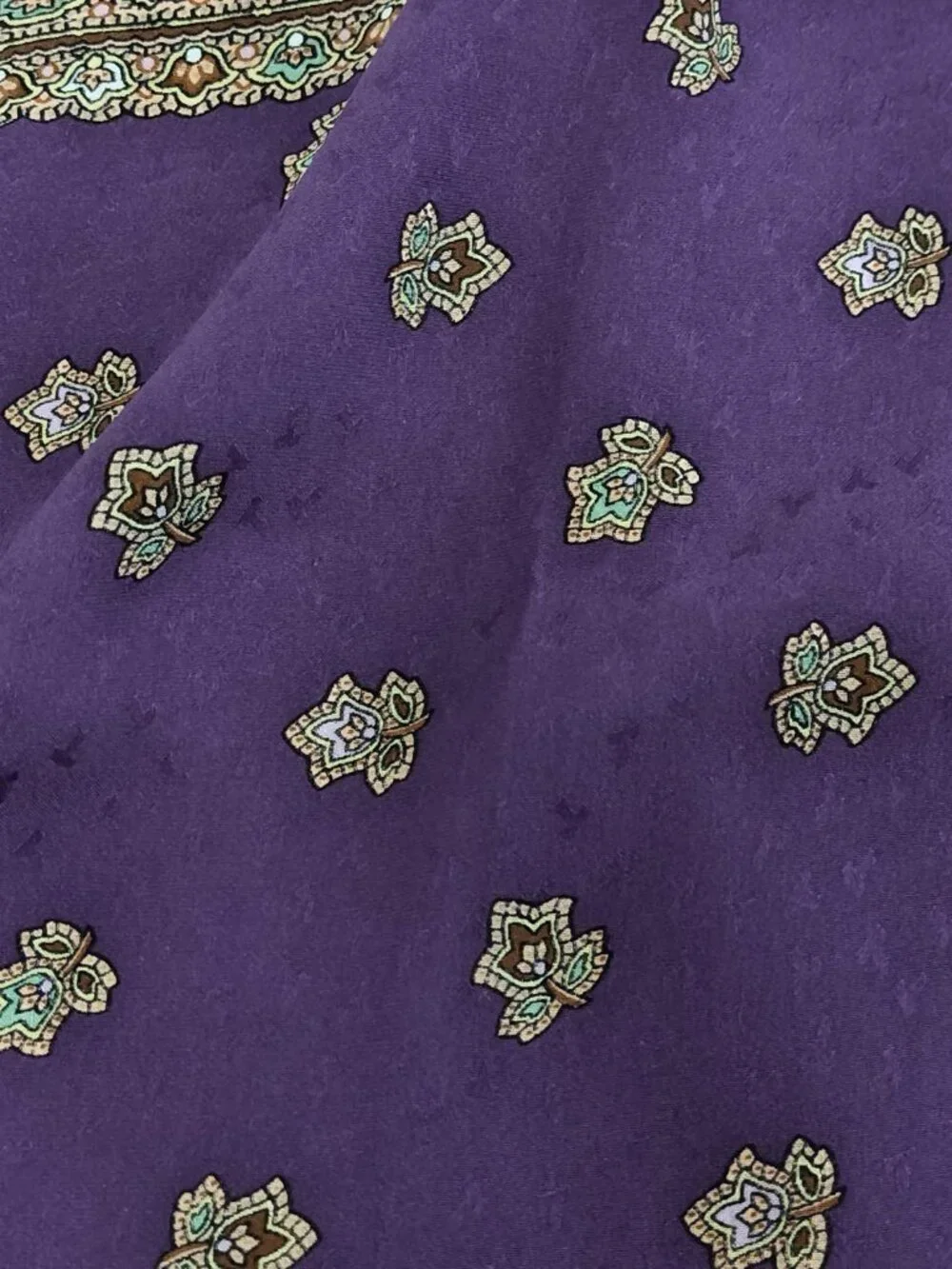 Tiffany & Co. Purple Floral Silk Scarf